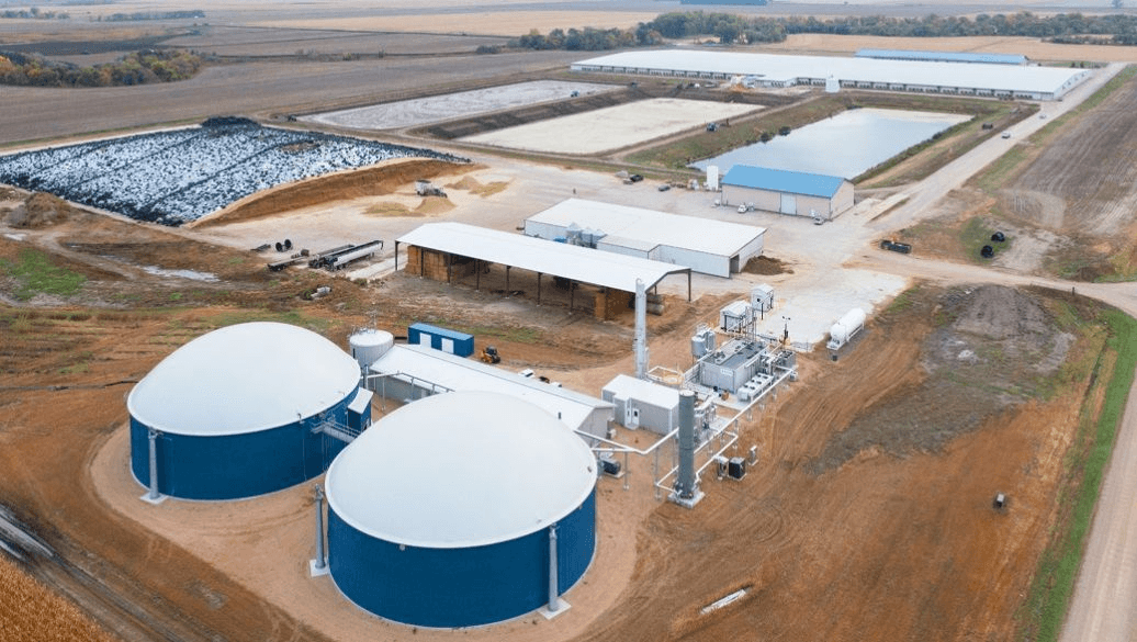 Renewable natural gas processing facility — aerial view